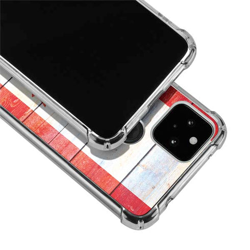 Canada Flag Light Wood Google Pixel 4a 5G Clear Case